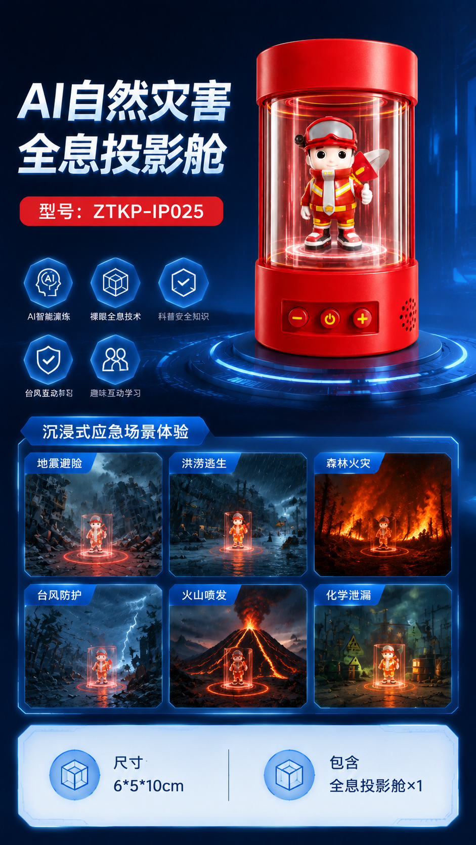 AI自然灾害全息投影舱详情图 2