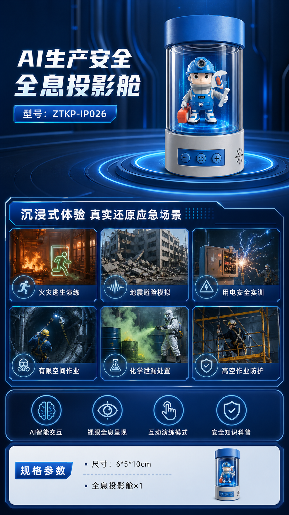 AI生产安全全息投影舱详情图 2