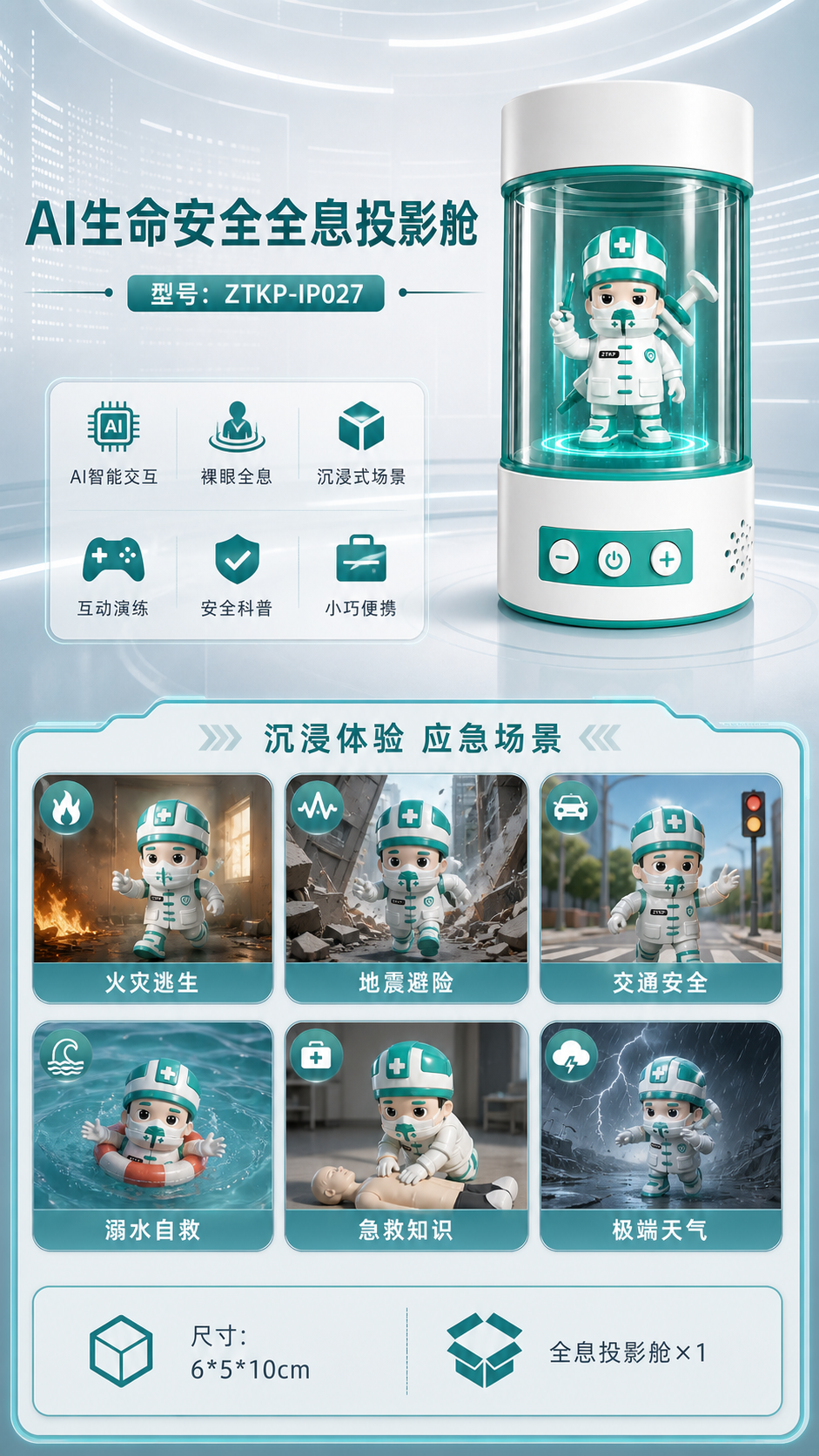 AI生命安全全息投影舱详情图 2